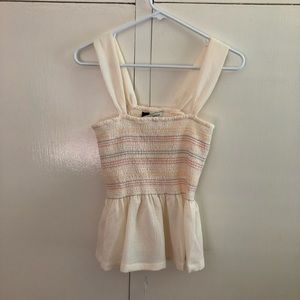Madewell, cream/multicolor peplum tank